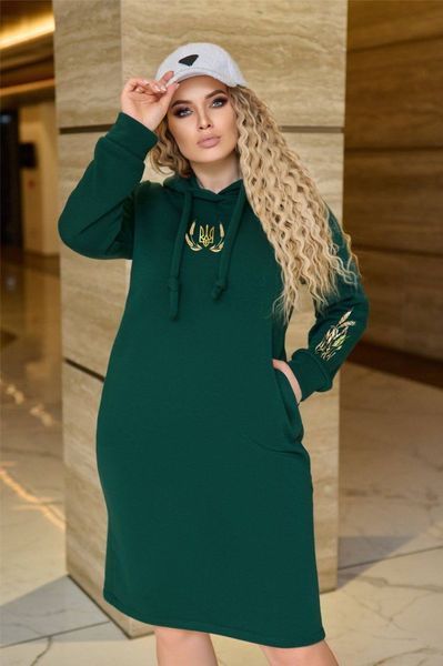 Плаття жіноче з капюшоном тринитка на флісі 42-44;46-48;50-52;54-56;58-60 (7кв) "IGOR"дорого від постачальника Rin4950-827t фото