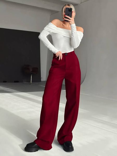 Брюки-палаццо женские из костюмки 42-44, 46-48 (5цв) "MINIMAL" недорого от прямого поставщика RIN4956-537_палаццо_v фото