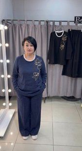 Костюм двоечка женский из oysho 48-50, 52-54, 56-58, 60-62 (4цв) "MEGAN" недорого от прямого поставщика APR7-107_пр_цветок_v фото