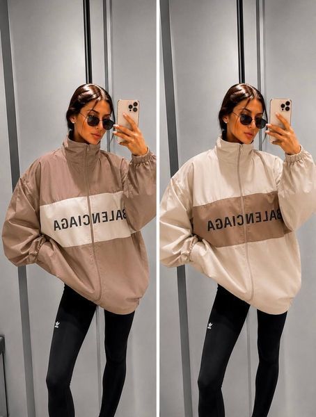 Жіноча вітровка oversize з матової плащової тканини 42-48, 50-54 (4кол) "ST. COUTURE" недорого від прямого постачальника 2PLGU1438-384_ветровка_надпись_v фото
