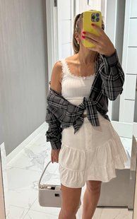 Юбка-мини женская льняная с ярусными воланами S; M; L; XL "RemiStore" недорого от прямого поставщика Razg3591-SV626i_1 фото