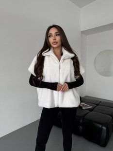 Жилет жіночий з еко-меху кролика 42-48, ONE SIZE (3кол) "IREN" недорого від прямого постачальника Rin842-0115v фото
