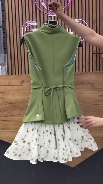 Костюм женский из костюмки 42-44, 46-48, 50-52 (4цв) "FILATOVA" недорого от прямого поставщика RIN858-554_юбка_принт_цветоч_v фото