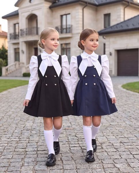 Рубашка из коттона 122, 128, 134, 140, 146 "SEVEN" недорого от прямого поставщика Sin1523-1387_с_бантом_v фото