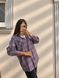Стильная женская рубашка в клетку из фланели с деликатными камнями oversize (2цв) "ASPERAMO" недорого от прямого поставщика Rin1545-7101_пр_кл_сер_роз_v фото 3