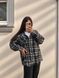 Стильная женская рубашка в клетку из фланели с деликатными камнями oversize (2цв) "ASPERAMO" недорого от прямого поставщика Rin1545-7101_пр_кл_чер_бел_v фото 1
