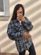 Стильная женская рубашка в клетку из фланели с деликатными камнями oversize (3цв) "ASPERAMO" недорого от прямого поставщика Rin1545-7101_пр_кл_син_сер_бел_v фото 1