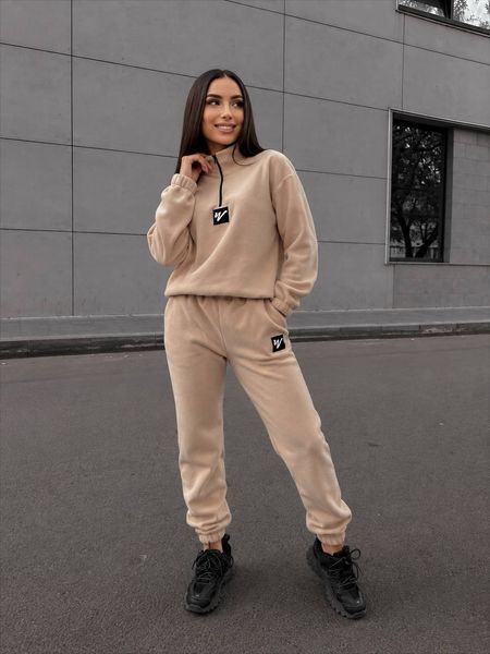 Костюм женский теплый и стильный из флиса полар S-M, L-XL (6цв) "VITVIELLI" недорого от прямого поставщика Av4909-120_нашивка_лого_v фото