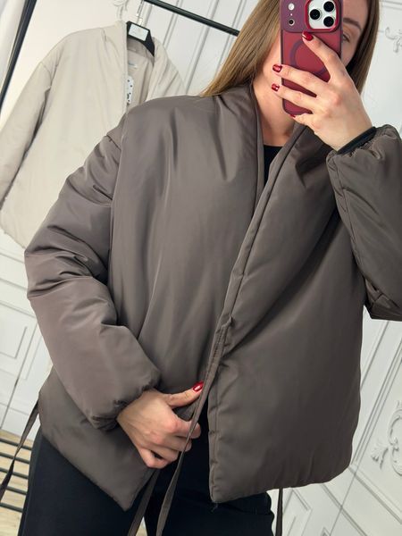 Стильная женская куртка на запах из плащевки S, M, L, XL (2цв) "BONJOUR" недорого от прямого поставщика RIN1551-8088v фото